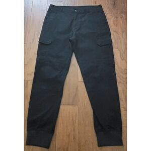 Armani Exchange Men's Black Cargo with Rib Knit Cuff‎ Inseam Pants 34x28"